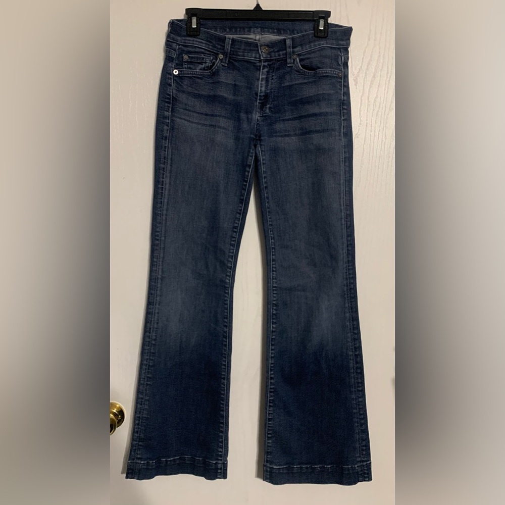 7 For All Mankind Dark Blue Flare Jeans